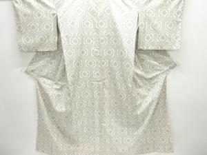 アンティーク　華紋亀甲模様織出し十日町紬着物・道行コートアンサンブル